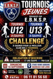 🏆Tournois de rentrée U12 & U13🏆