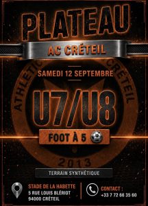 ⚽🧡 Plateau U7/U8 – AC Créteil 🖤⚽
