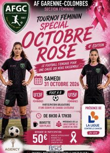 🌸 TOURNOI FÉMININ OCTOBRE ROSE – AF GARENNE\-COLOMBES 🌸